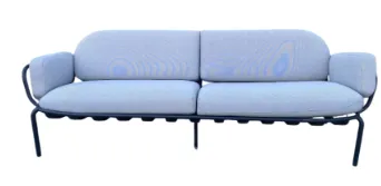 OD SF 0078 - Outdoor - 3 Seater Sofa - Light Grey and Black