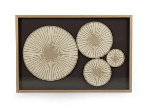 AW 4461 - Artwork - Large - Flattened Fans on Black Background in Glass Framed Timber