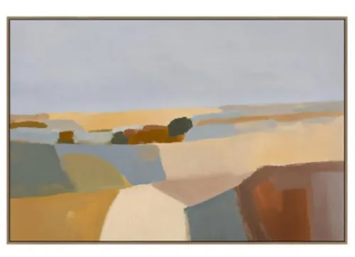 AW 0101A - Artwork - Large - Amber Plains A Framed Canvas - Oak (Series AW 0101B)
