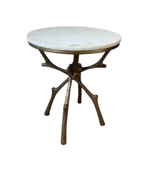 ST 3220 - Side Table - Bamboo Look Metal Legs with Marble Top