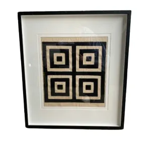 AW 8088 - B&W Squared Artwork in Medium Black Frame