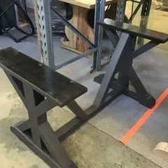 DT 6750 - Table Base - Black Timber New England Style Trestle