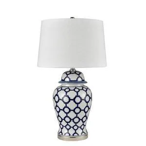 LP 0566 - Lamp Table - Hamptons Style Ceramic Blue and White