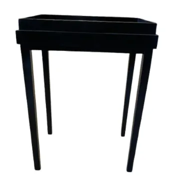 ST 0008 - Side Table - Black Timber Tall Standing Tray top