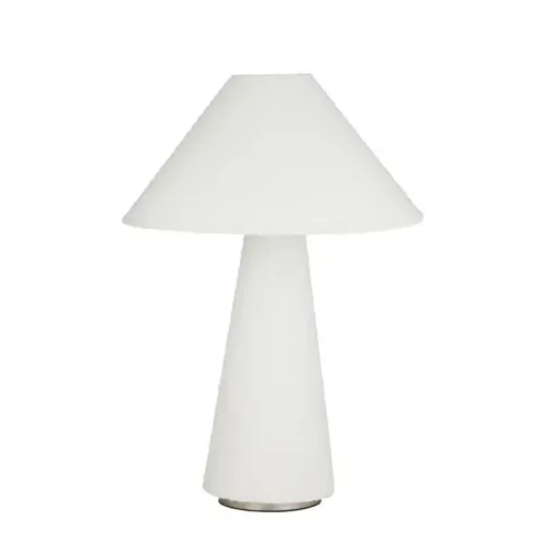 Ivory Boucle Cone Base & Tapered Shade Table Lamp - LP0173