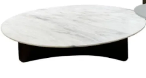 CT 0115 - Coffee Table - S3 Frederico Nested White Marble Top Brass Base 