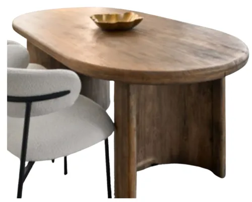 DT 1004 - Dining Table - Chestnut Timber Oval Top on Round Base