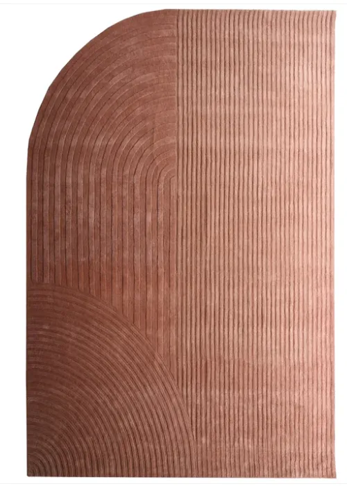 RG 0044 - Rug - Large - Rose Toned with Arch & Linear Pattern