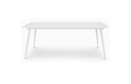 OD DT 0010 - Outdoor Dining Table - Arctic White Aluminium with Grooved Top