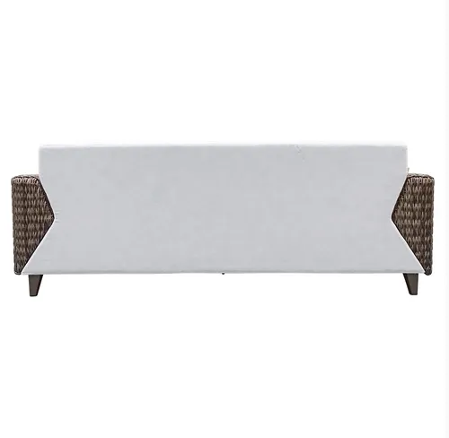 OD SF 0003 - Outdoor - Sofa - 3 Seater Natural Wicker with White Cushions