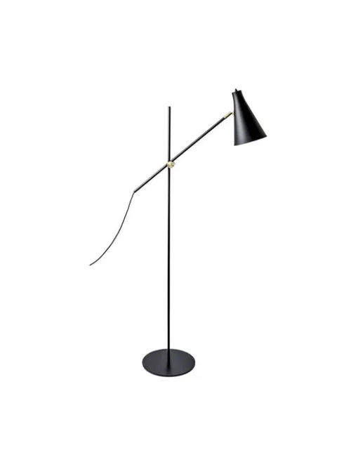 FL 3294 - Floor Lamp - Black with Gold Join & Black Cone Shade
