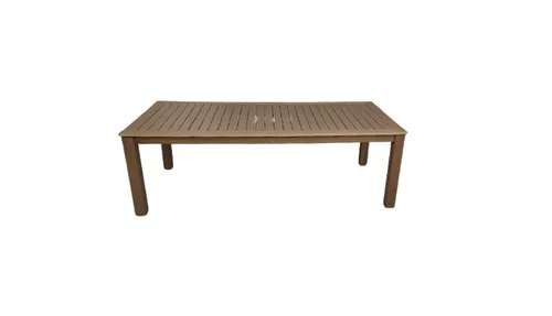 OD DT 0002 - Outdoor - Dining Table - Timber Look Aluminium with Slatted Top