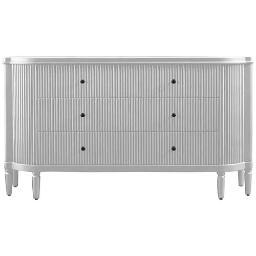 BF 7820 - Buffet - White Curved Buffet with Tapered End & Black Handles - Standard Range