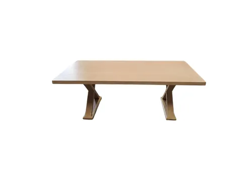 DT 7219 - Dining Table - Blonde Timber with Cross Legs Rectangular 8 Seater