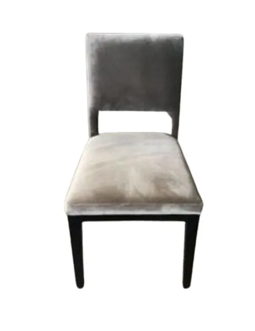 DC 6532 - Dining Chair - Grey Velvet with Cut-out Back & Black Legs 