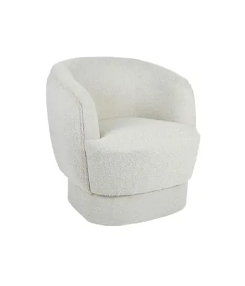 OC 1003 - Boucle Ivory Curved Back Occasional Chair 