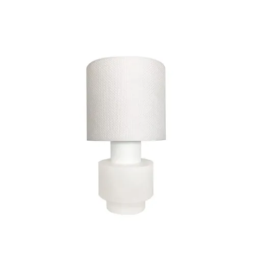 LP 9221 - Table Lamp - Circa White Concrete Base with Textured Drum Shade