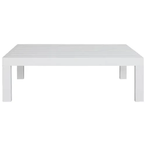 OD CT 3334 - Outdoor - Coffee Table - White Rectangular Aluminium with Slatted Top
