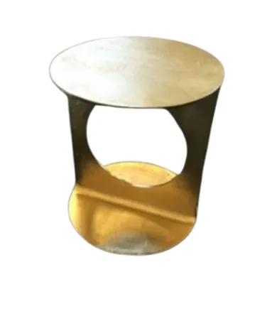 ST 6953 - Side Table - Circular Gold with Cut-out