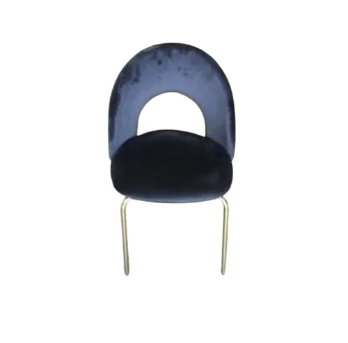 DC 6612 - Dining Chair - Black Velvet Aster with Cut-out Back Rest & Gold Frame