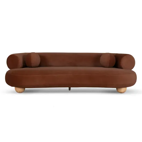 SF 0024 - 3 Seater Sofa - Bronze Velvet Curved