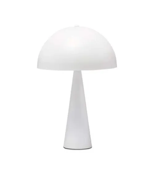 LP 7881 - Table Lamp - White Metal Tapered with Dome Shade