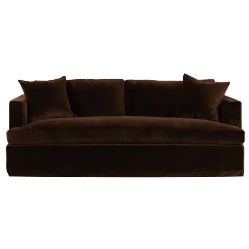 SF 0006 - Sofa - 3 Seater - Dark Chocolate Velvet Slip Cover