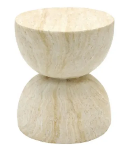 ST 0021 - Side Table - Domo Taupe Travertine 