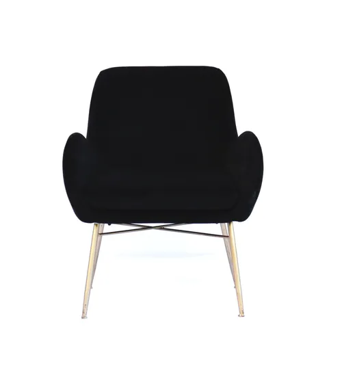 OC 6105 - Black Velour Tapered Body Accent Chair with Gold Frame 