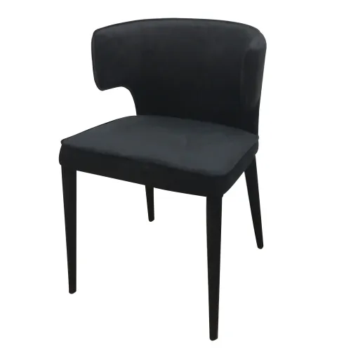 DC 8025 - Occasional Chair - Black Suede Curve Accented