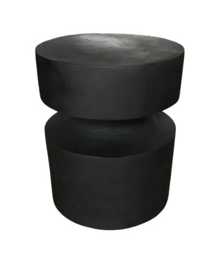 ST 9504 - Side Table - Solid Wood Black Button Stool