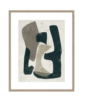 AW 0407 - Artwork - Medium - Abstract Stone Colours in Glass & Wood Frame
