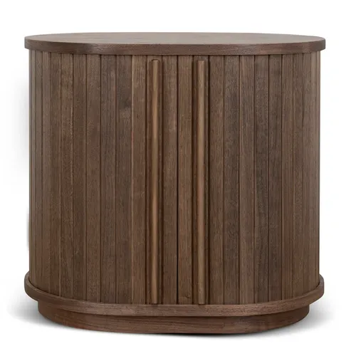 Walnut Fluted Bedside Table - BST 0015 