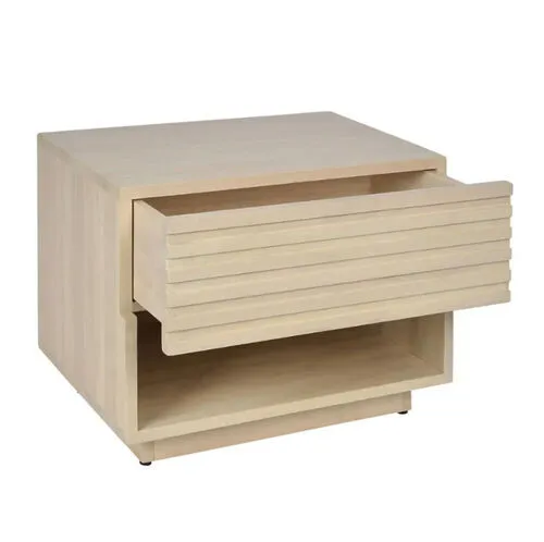 Natural Mango Wood Single Drawer Bedside Table - BST 0081