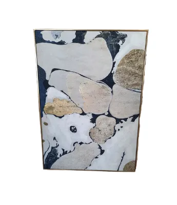 AW 0233 - Artwork - Large - Abstract Vibrant with Metallic Highlights Gold/Blue/White