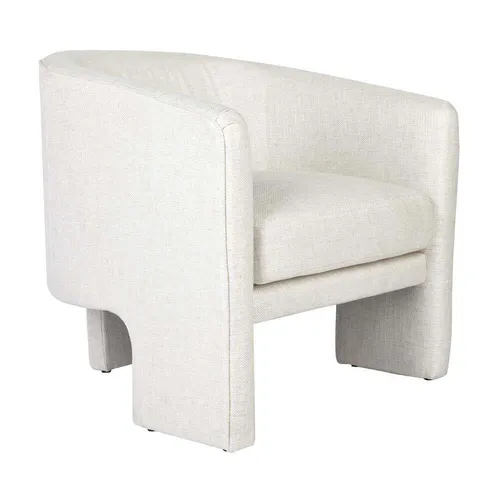 OC 7889 - Occasional Chair - Kylie Natural Linen Upholstered Curve Style with Tripod Legs
