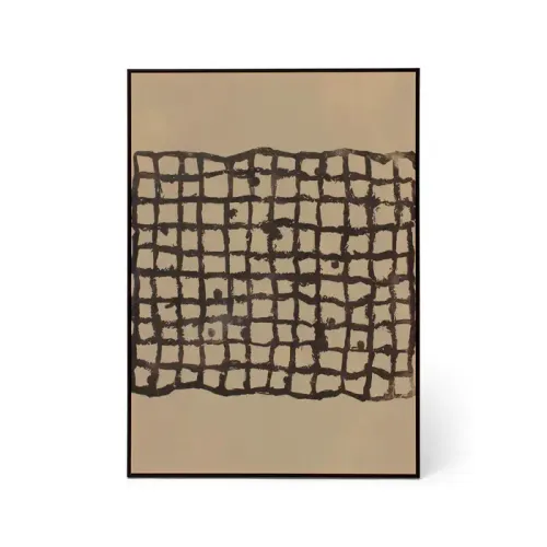 AW 0297 - Artwork - Extra Large - Pyke Beige & Black Roped Grid Print