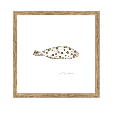 AW 0470 - Serigraph Fish in Natural Frame - Small Artwork