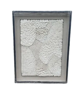 AW 1979 - Artwork - Medium - White Stone Pebbles in Black Frame
