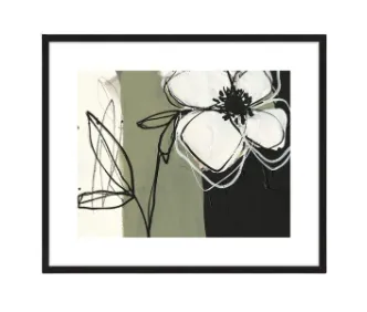 AW 0328 - Artwork - Medium - Window Pane Framed Flower Print in Glass