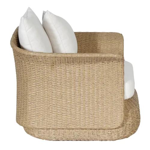 OD AC 6320 - Outdoor - Occasional Chair - Catalina Natural Wicker with Ivory Seat Cushion