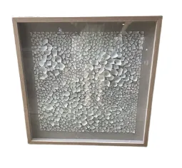AW 8112 - Broken White Egg Shells with Grey Background & Medium Timber Frame Artwork
