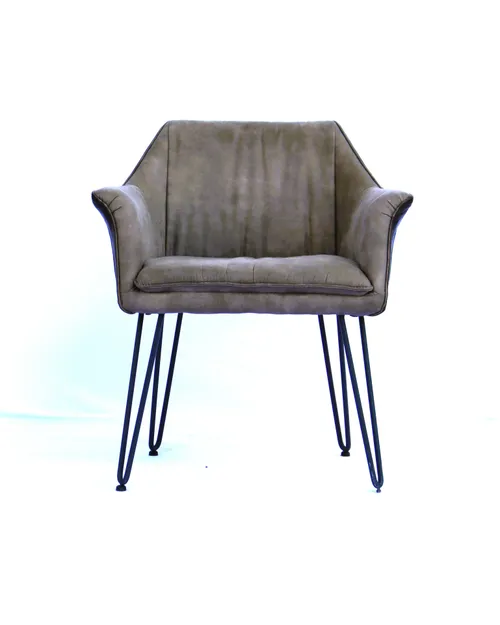 OC 8016 - Occasional Chair - Sunset Range Two Tone Brown Leather with Plush Fabric Seat