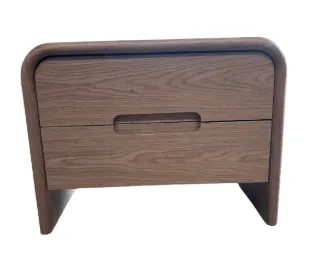 2 Drawer - Bedside Table Demi Light Walnut Veneer - BST 0029