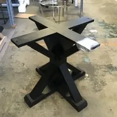DT 6565 - Table Base - Black Timber Pedestal Base