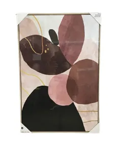 AW 5009 - Artwork - Medium - Pink Toned Organic Shapes with Gold Lines