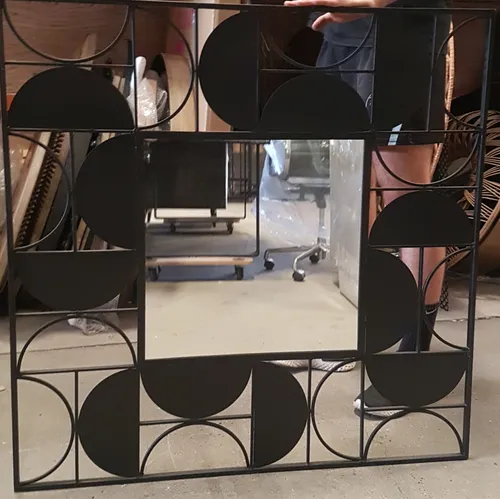 AW 7174 - Mirror - Square with geometric frame - Large