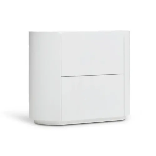 BST 0035 - White Oak Contemporary Finish Bedside Table With 2 Drawers