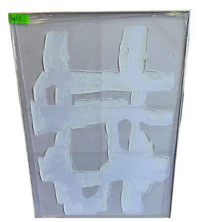 AW 1128 - Artwork - Extra Large - Beige/Cream & White Background with Gold Frame