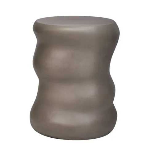 ST 0154 - Grey Concrete Round Sculptured Form Side Table